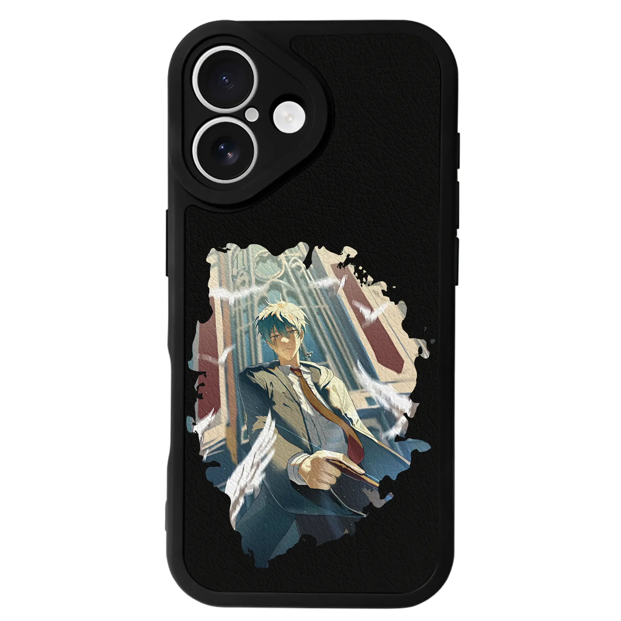 マッシュル グッズ,ランス・クラウン - IPhone 16シリーズ対応 ・ シリコンスマホケース ・ レザー調 ・ 高精度フィット ・ 耐衝撃 ・ ワイヤレス充電対応 ・ 精密カット